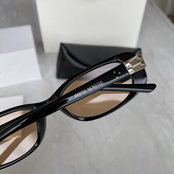 Gentle Monster Black Oval Sunglasses Brown Lens Retro Chic main image 8
